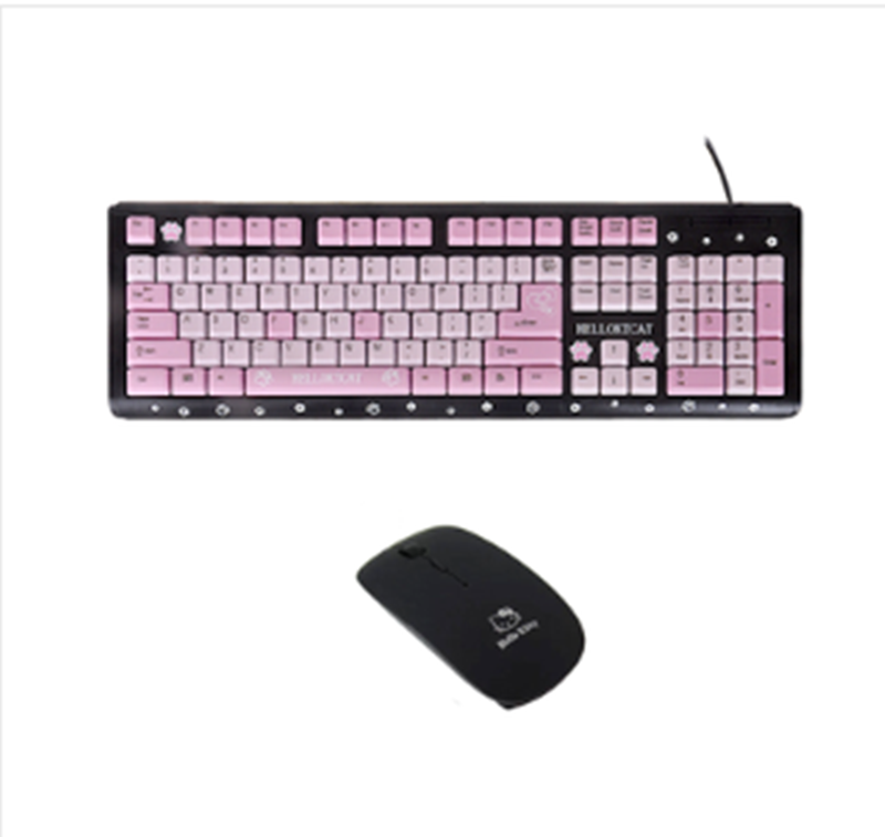 Cartoon Cute Pink Waterproof Wired tastatur Home - Miniatyr 13