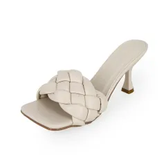 European And American Sexy Wild Woven Slippers - Beige - View 1
