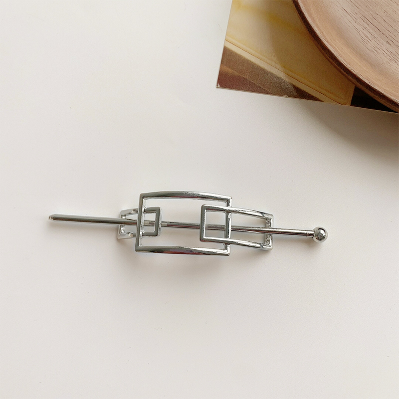 Metallic Cold Wind Simple Modern Hairpin Silver Line - Shop at LoveMi