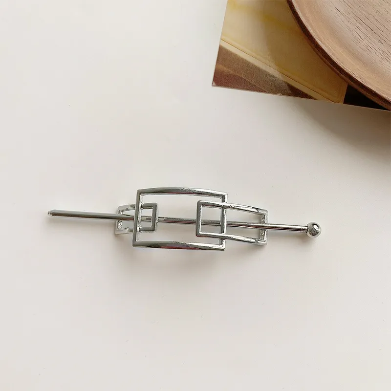 Metallic Cold Wind Simple Modern Hairpin - Silver Line