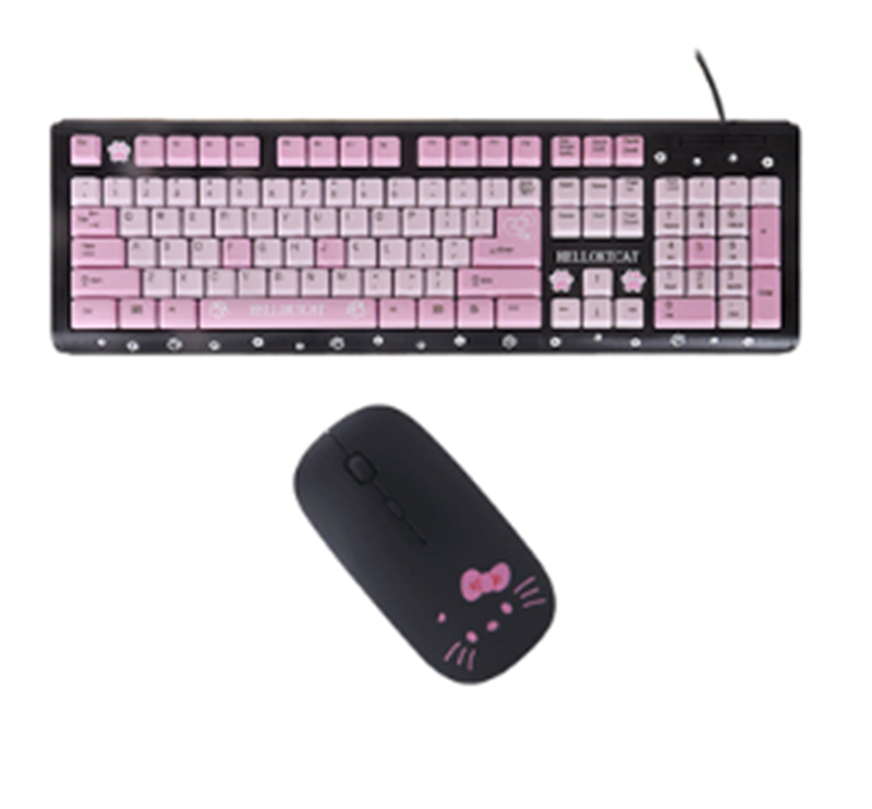 Cartoon Cute Pink Waterproof Wired tastatur Home - Miniatyr 12