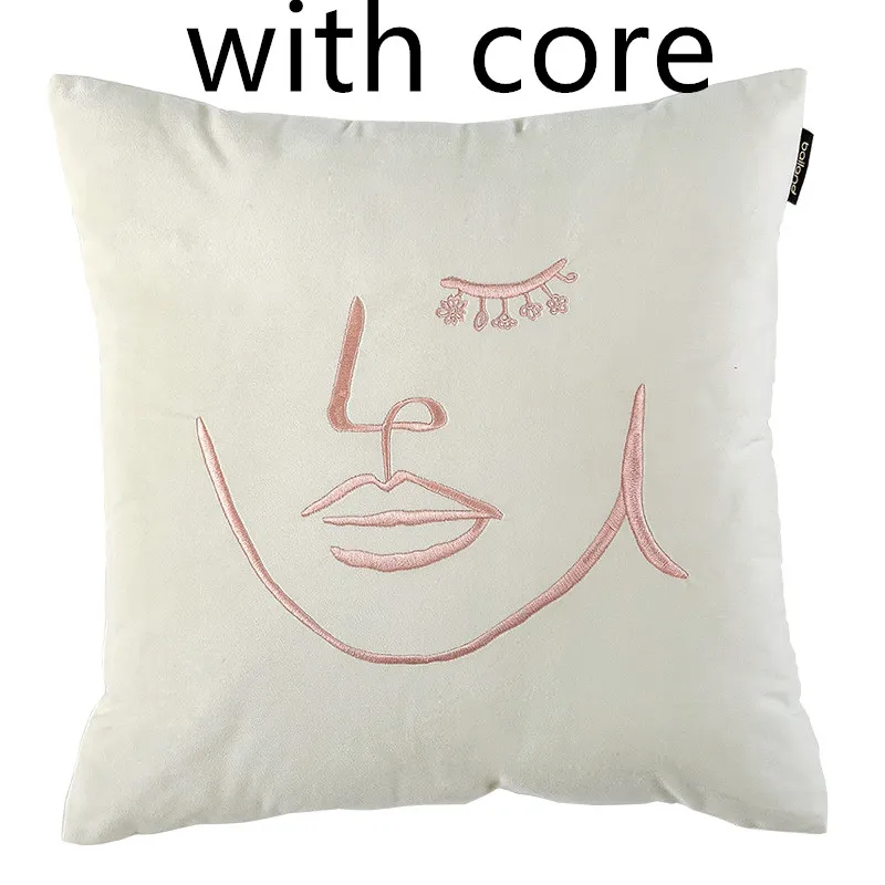 Pillow Sofa Cushion Back Pillow Case Core Waist Pillow - Whitea With Core