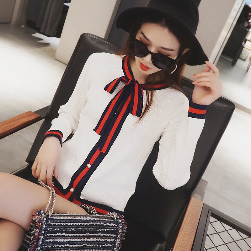 Little Fragrant Knit Cardigan Red Top Twist Sweater Jacket