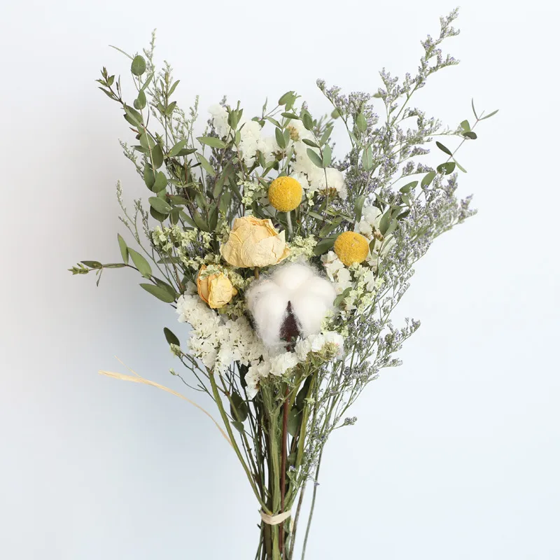 Eucalyptus Cotton Rose Dried Flower Bouquet - Z10
