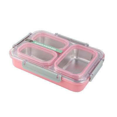The New Stainless Steel Lunch Box Transparent Heat Preservation Sealed Lunch Box