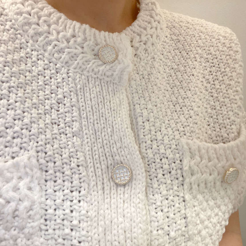 Simple And Versatile Round Neck Chic Single-Breasted Sweater