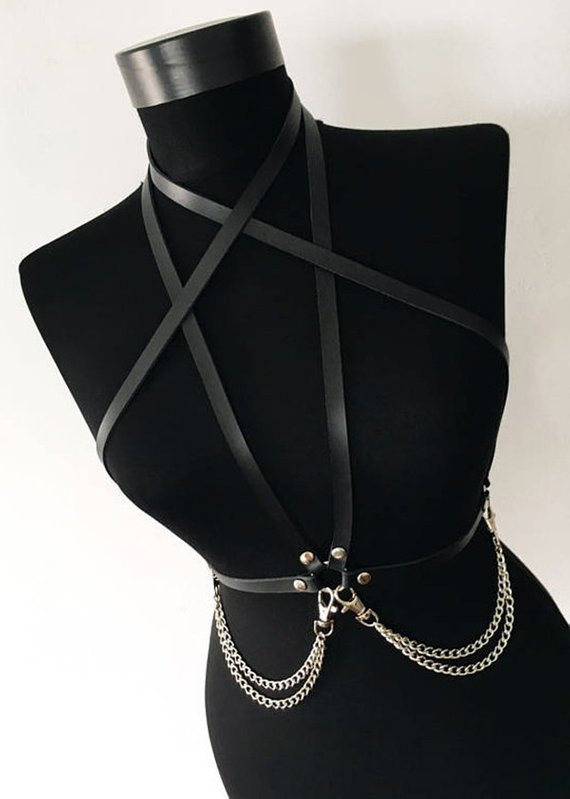 Fashion Personality Leather Chain Bra Accessories
