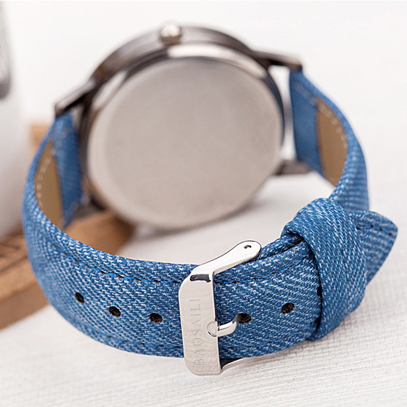 Fashion Quartz Watch Charm Denim Strap for Men