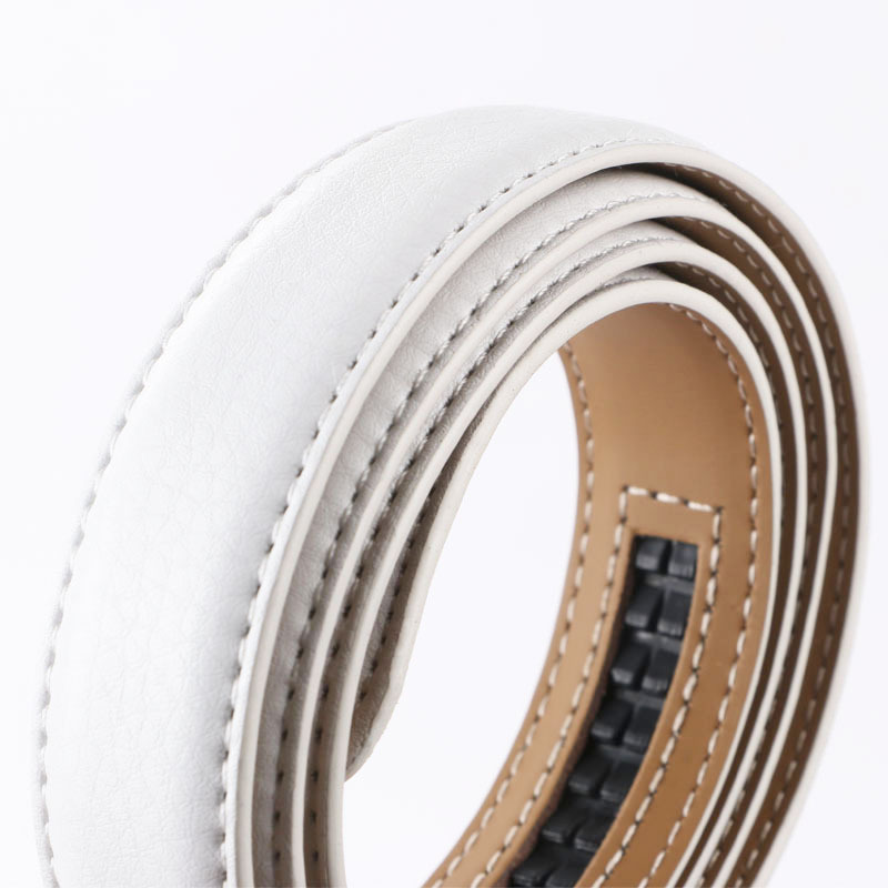 Women's Solid Color Belt Strip Headless Automatic Buckle