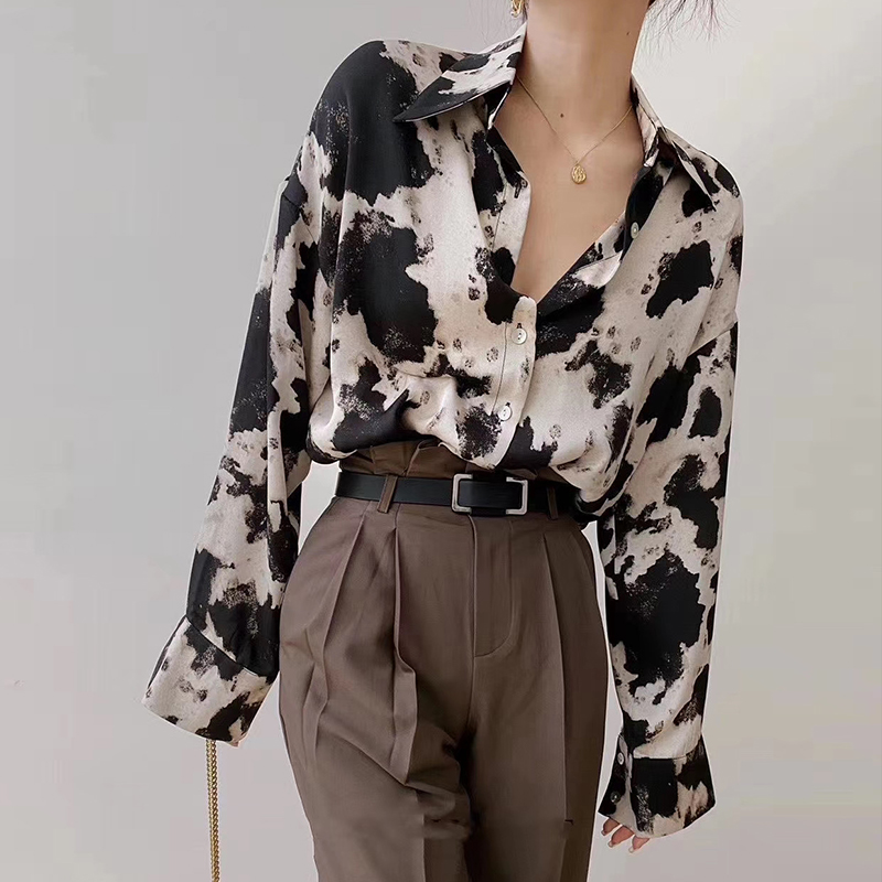 New Korean Style High-End Retro Hong Kong Style Long Sleeve Top Clothes