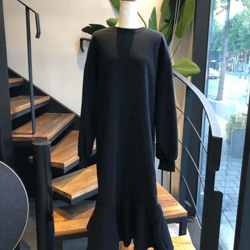 Casual All-Match Loose Ruffled Long Sleeve Dress