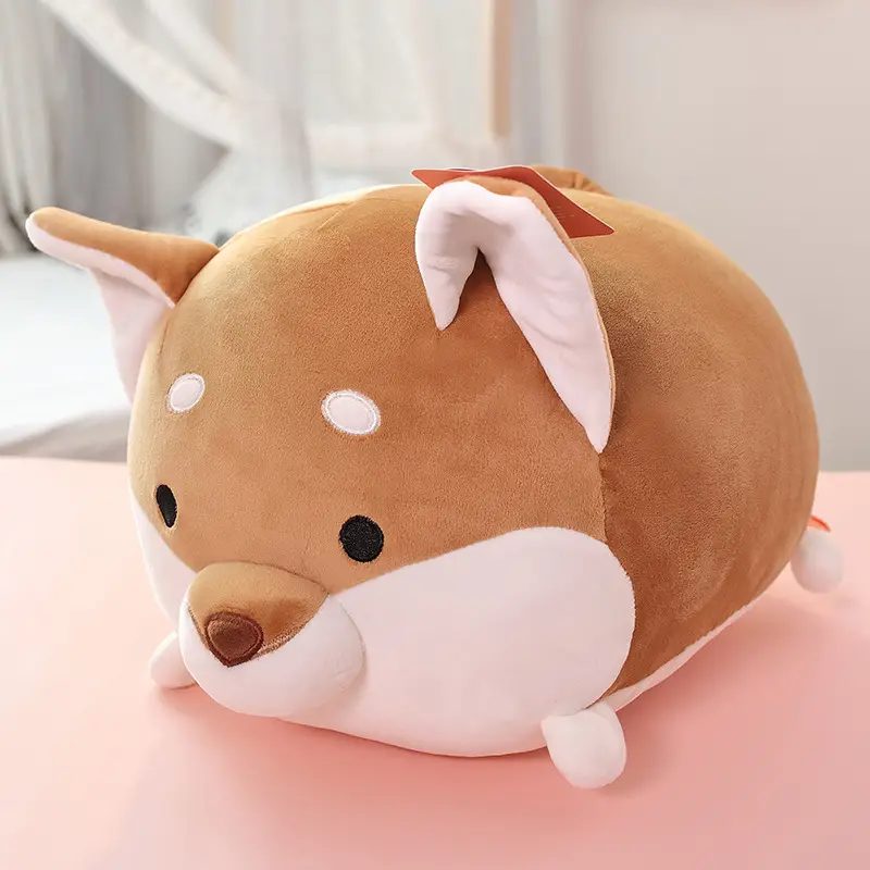 Soft cute forest animal group pillow cartoon dinosaur round rolling powder pig fat group toy Chai dog doll wholesale