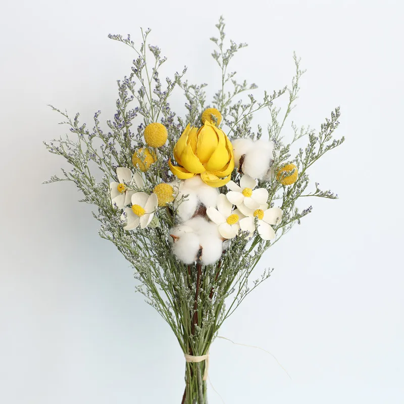 Eucalyptus Cotton Rose Dried Flower Bouquet - Z05