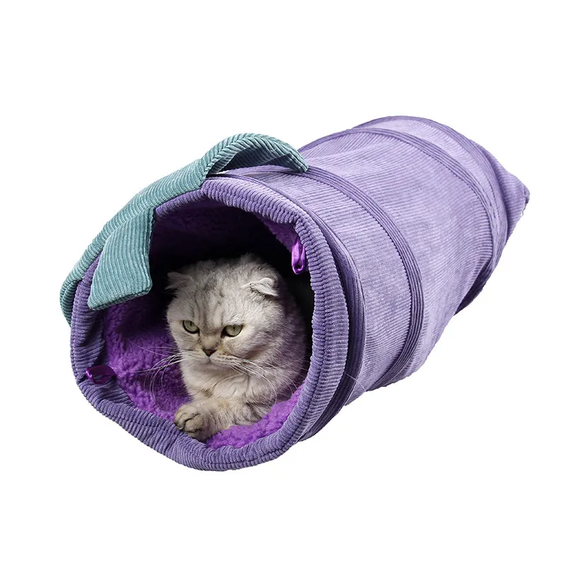 Creative Fruit Funny Pet Cat Tunnel Toys Puppy Ferrets Rabbit Play Dog Tunnel Tubes Toy Tube - Purple Eggplant