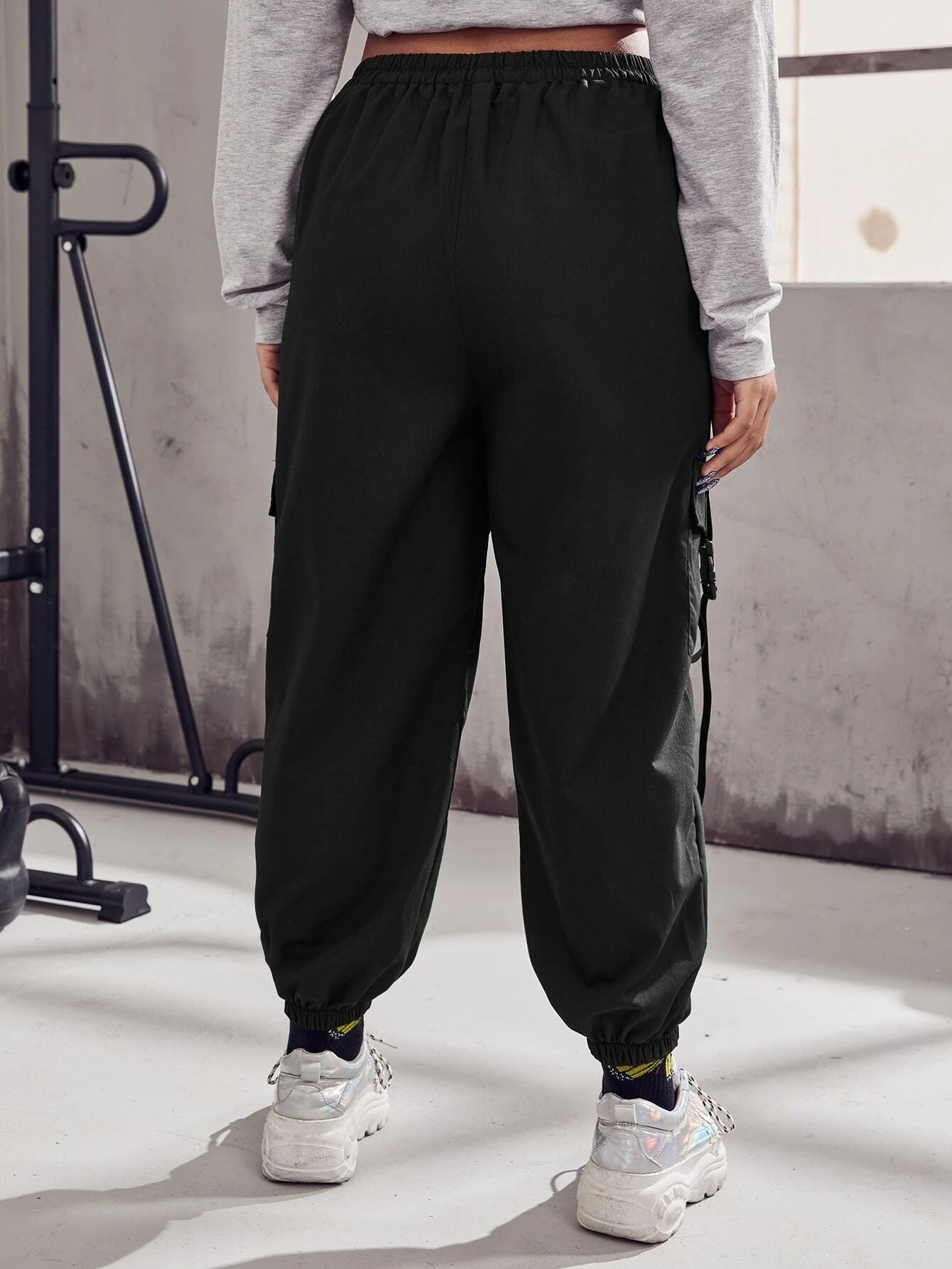 Trendy Pocket Strap Buckle Tooling Slacks