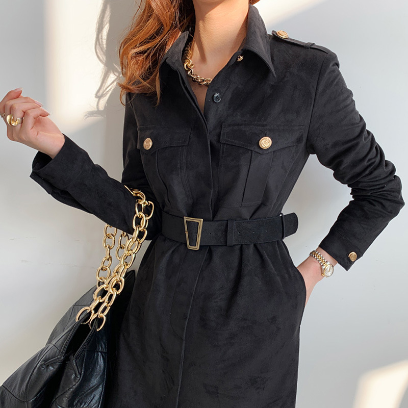 Long Tooling-style Jumpsuit With Lace-up Waist And Thin Pockets