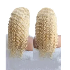 Synthetic Fluffy High Temperature Silk Chemical Fiber Wig - Light Golden - View 1