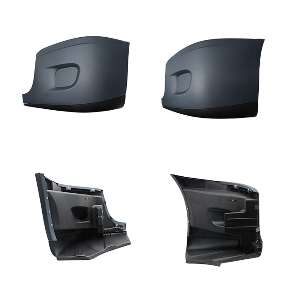 Freightliner Cascadia passenger side bumper cover no fog light hole — angled view