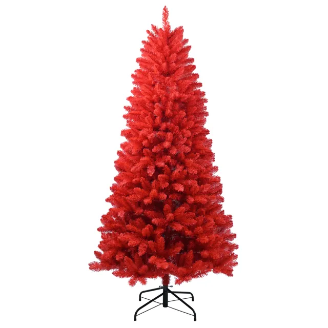 Artificial 6ft Red Christmas Tree With 804 PVC Branch Tips, Hinged Premium & Foldable Base For Indoor Holiday Decorating,Banned Platforms Temu 6F... - Shop at LoveMi