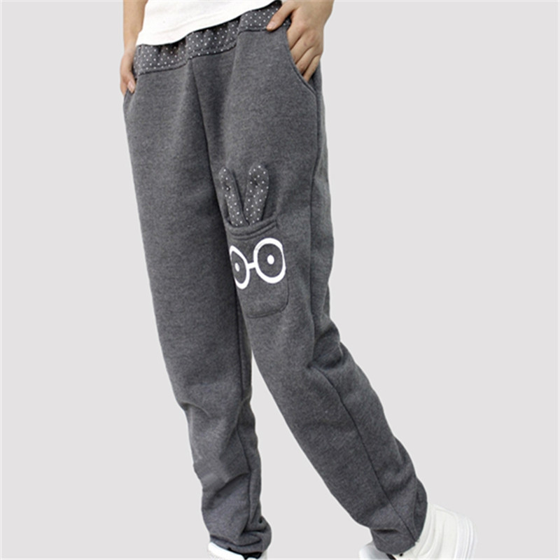 Thin Section Comfortable Hollow Female Pants Casual Wild Harem Pants Cartoon Rabbit Sports Pants Loose Female Student Pants