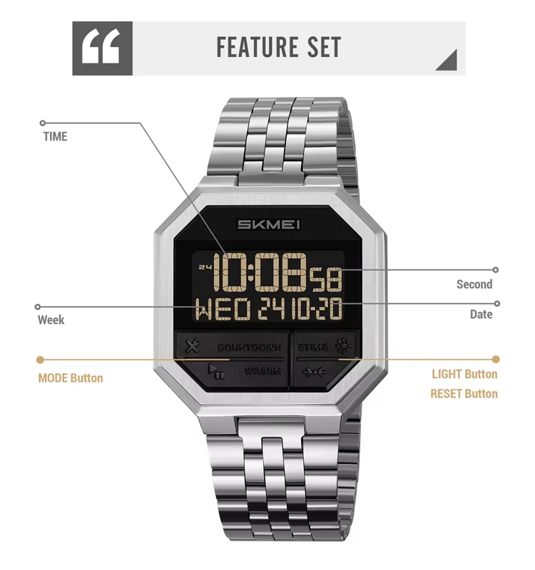 Skmei 2350 Digital Sports steel watch for men