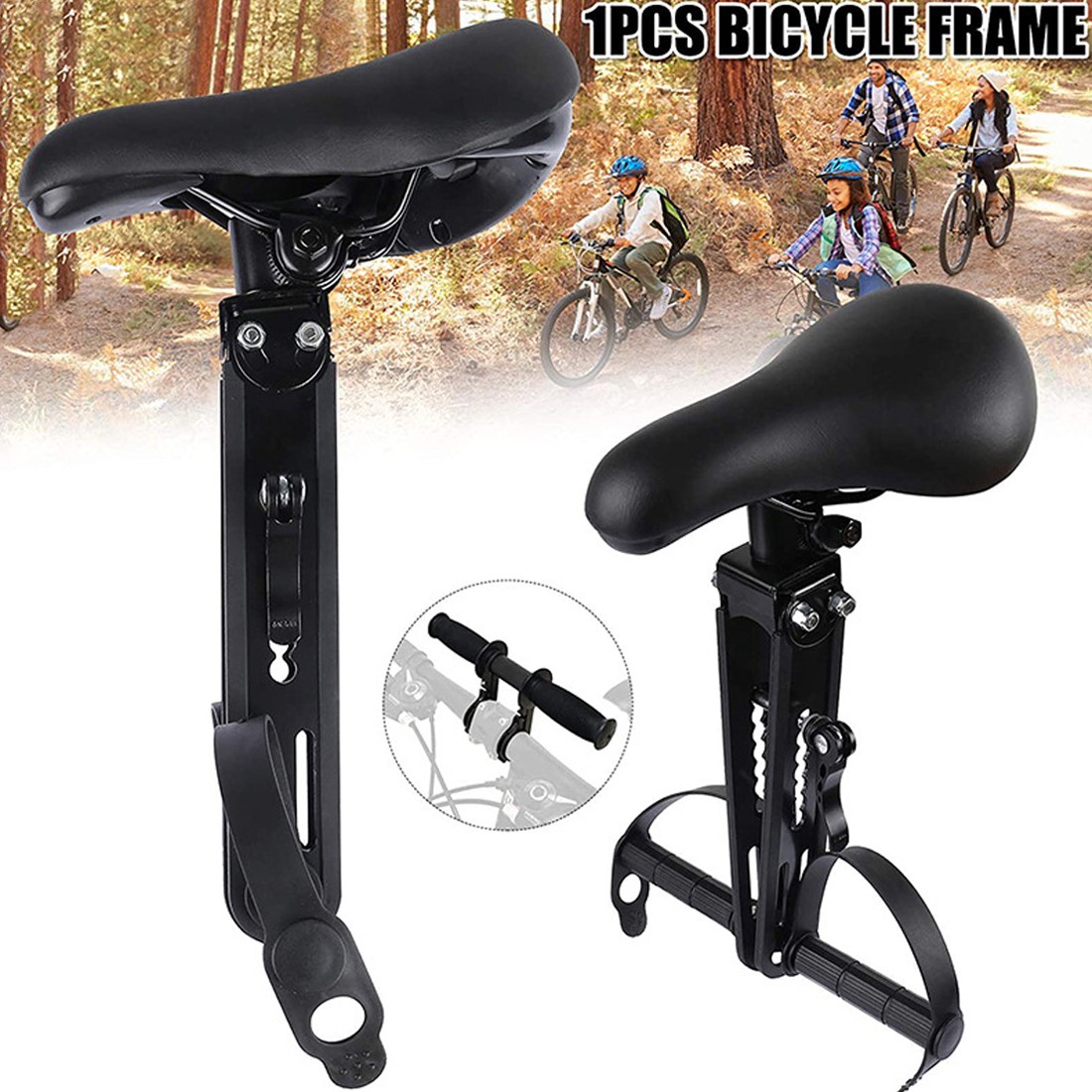 Kids Bike Seat Front Mounted Seats Detachable Mountain Bike Kid Seat  Armrest 5