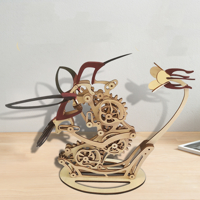 Dynamic Mechanical Wooden Three-dimensional Puzzle Hand-assembled Educational Toys Creative Ornaments