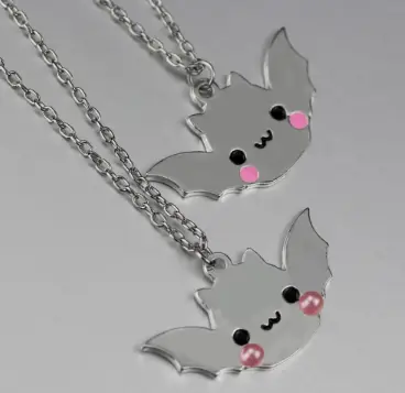 Mirror Shiny Bat Halloween Spooky Kawaii Pastel Goth Jewelry Lolita Fashion Pendant