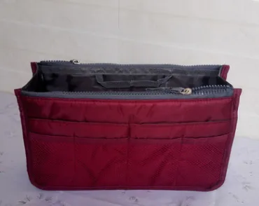 Multifunctional Bag In Nylon Double Zipper Bag Wine Red - Shop at LoveMi