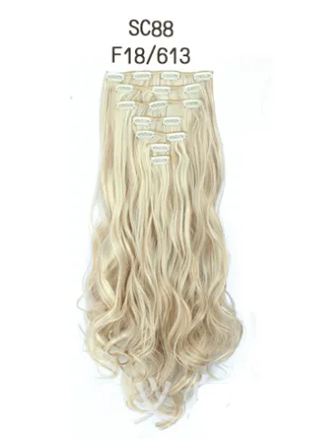 Inter color T color chemical fiber hightemperature silk clip hair clip hair extension hair clip long roll wig - Shop at LoveMi