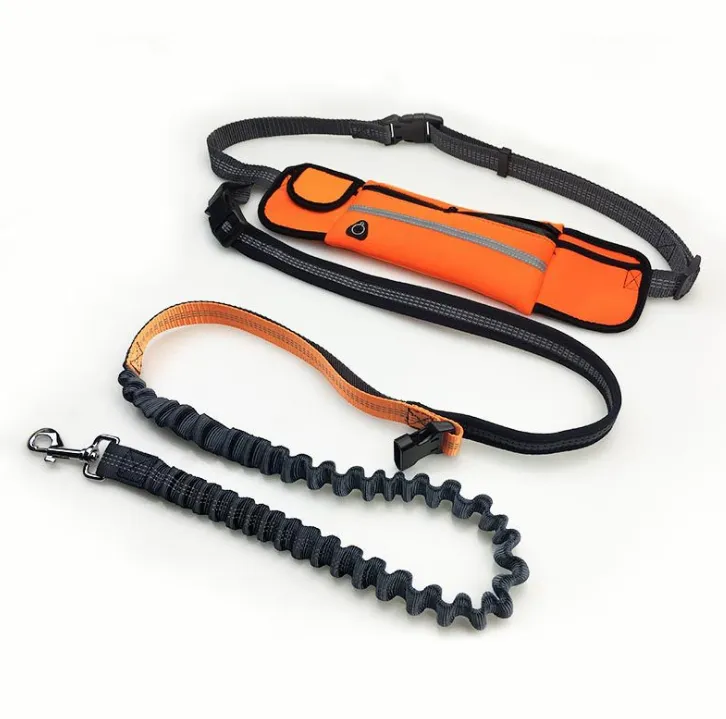 Hands-Free Dog Running Leash with Waist Pocket Adjustable Belt Shock Absorbing Bungee – image 5