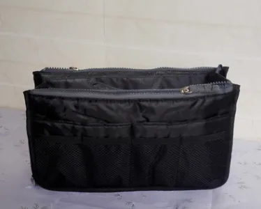 Multifunctional Bag In Nylon Double Zipper Bag Black - Shop at LoveMi