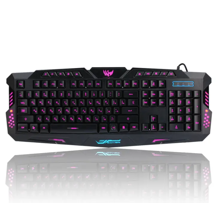 J10 tricolor backlight wired gaming keyboard set