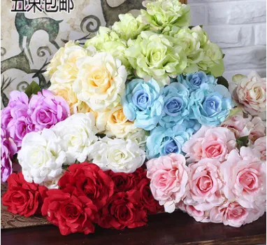 Indoor decoration 9 heads bouquets of roses simulation rose fake bouquet Autumn Wine, 7 Red Flowers. - Shop at LoveMi