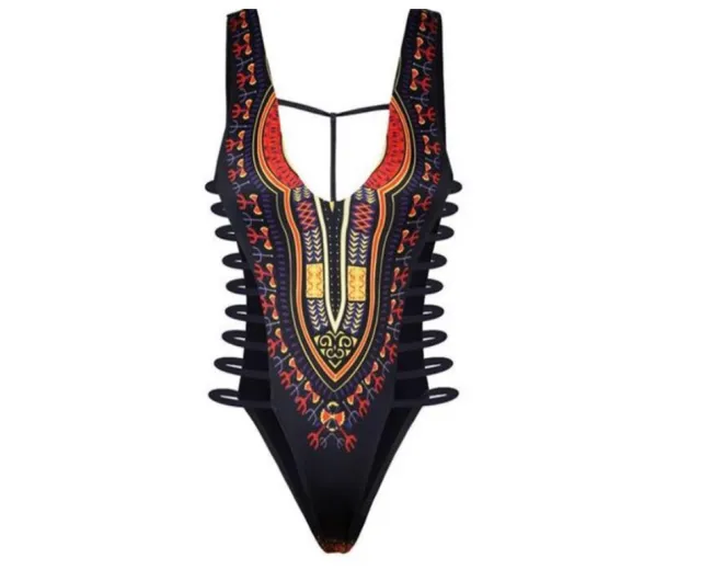Retro Ankara One Piece Black - Shop at LoveMi