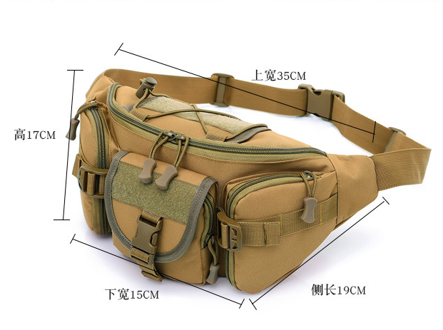 Army fan bag men's sports outdoor large-capacity waterproof tactics pockets cycling travel running multi-function chest bag — foto 6