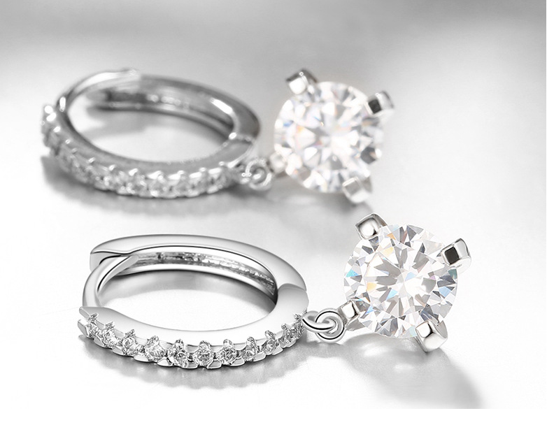 OL temperament wild women models plated high-grade silver-encrusted AAA zircon earrings earrings