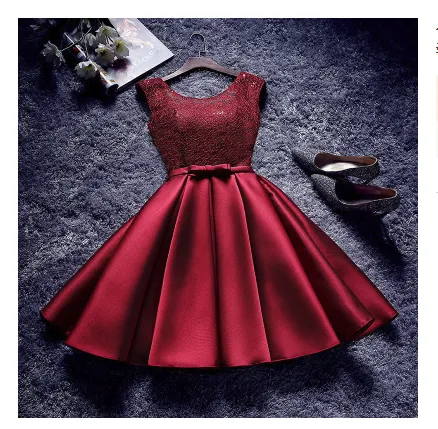 Bridesmaid Dress New Korean Version Of Girlfriends Dress Sister Group Party Dress Dress Slim Dress Red Toast Clothing Red - Shop at LoveMi