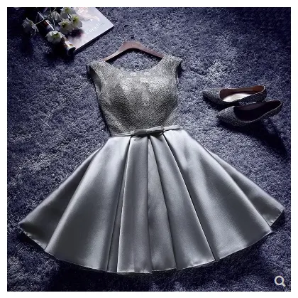Bridesmaid Dress New Korean Version Of Girlfriends Dress Sister Group Party Dress Dress Slim Dress Red Toast Clothing Gray - Shop at LoveMi