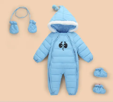 Down Cotton Baby Rompers Winter Thick Boys Costume Girls