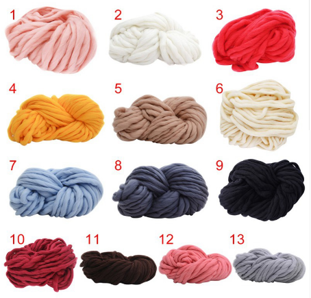 Hand-knitted hat line top line super thick wool line arm