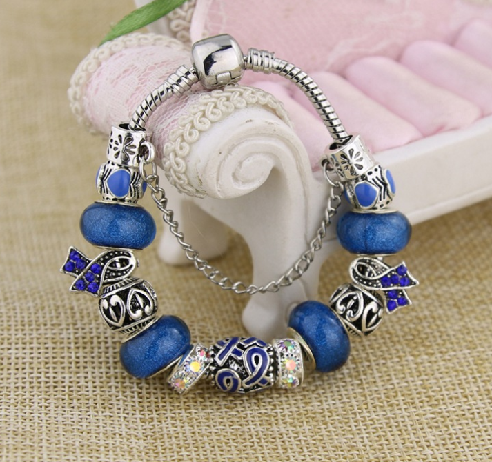 Yoga-SupremMurano Glass Breast Cancer Bracelet