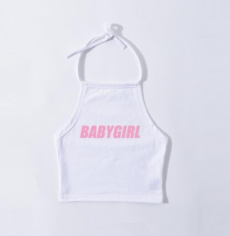 Baby girl hanging neck tether strap vest bellyband backless sling soft sister Lolita lolita