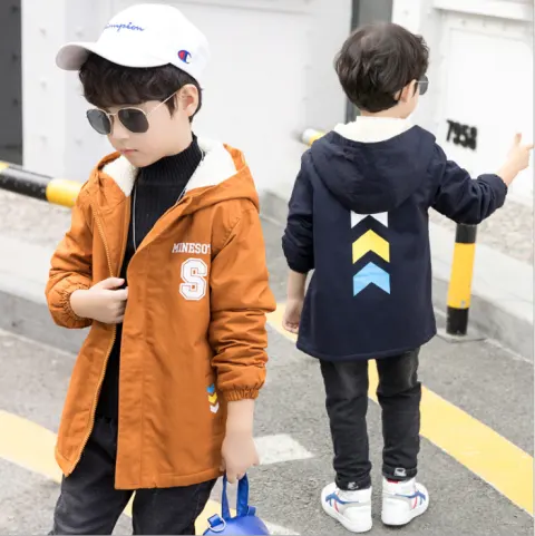 Children's Jacket Winter New Plus Velvet Korean Version