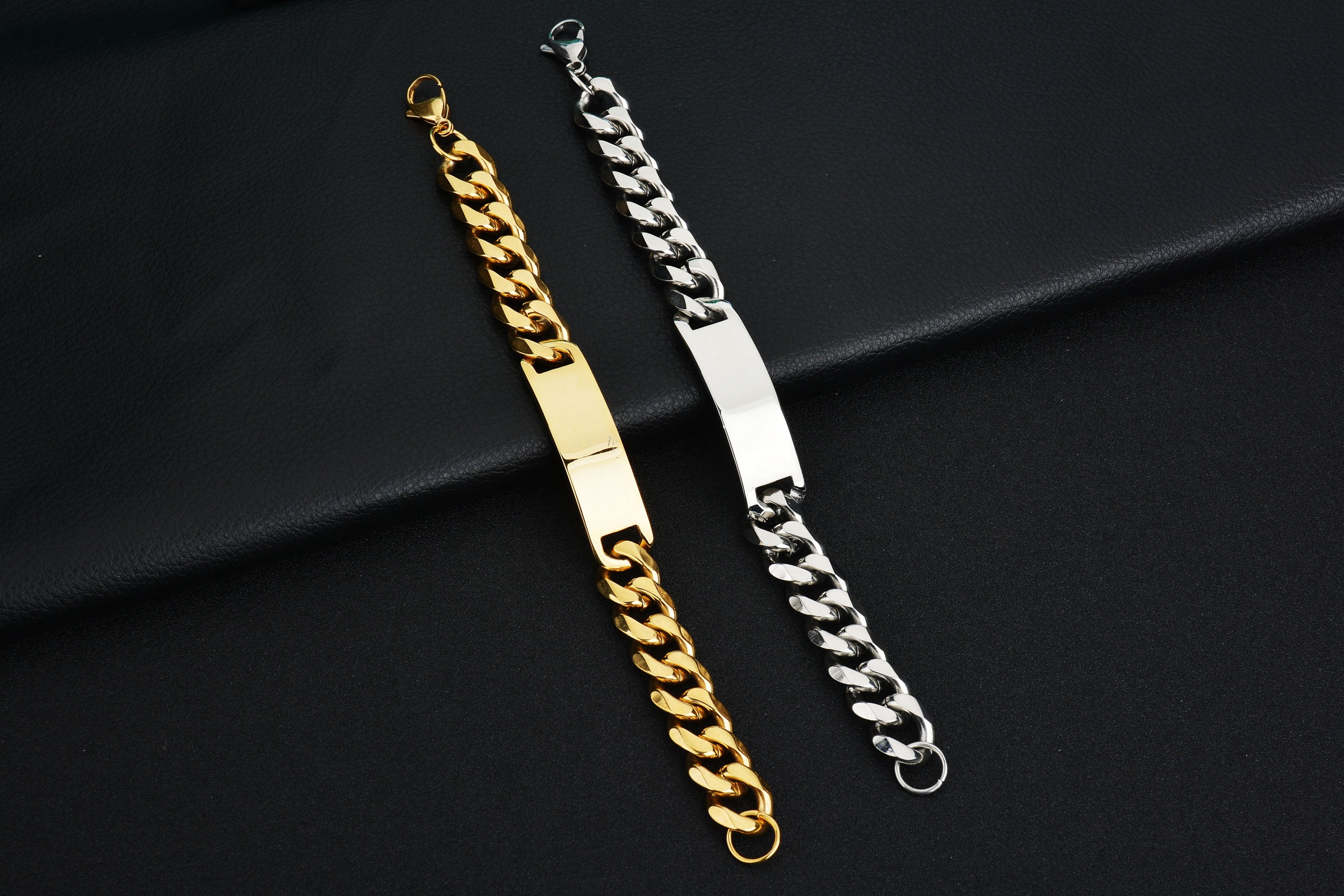 Can be lettering DIY stainless steel men's bracelet