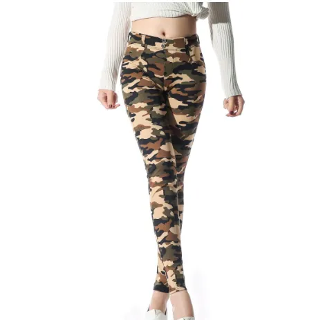 Europe and the United States trade fast selling honey peach, hips, camouflage pants, yoga pants, print pants, sports bottompants - Camouflage-Xl