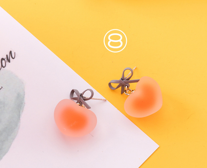 Sweet summer series earrings girl heart orange orange earrings long personality temperament super fairy earrings