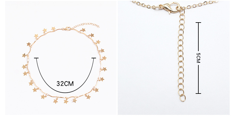 Simple and versatile five-pointed star clavicle chain necklace