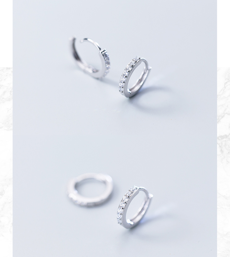 Korean style micro-encrusted circle earrings small earrings earrings jewelry