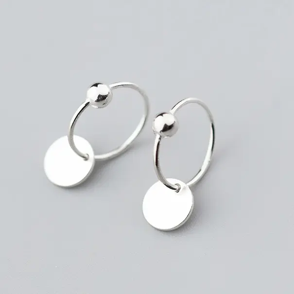 S925 silver round earrings